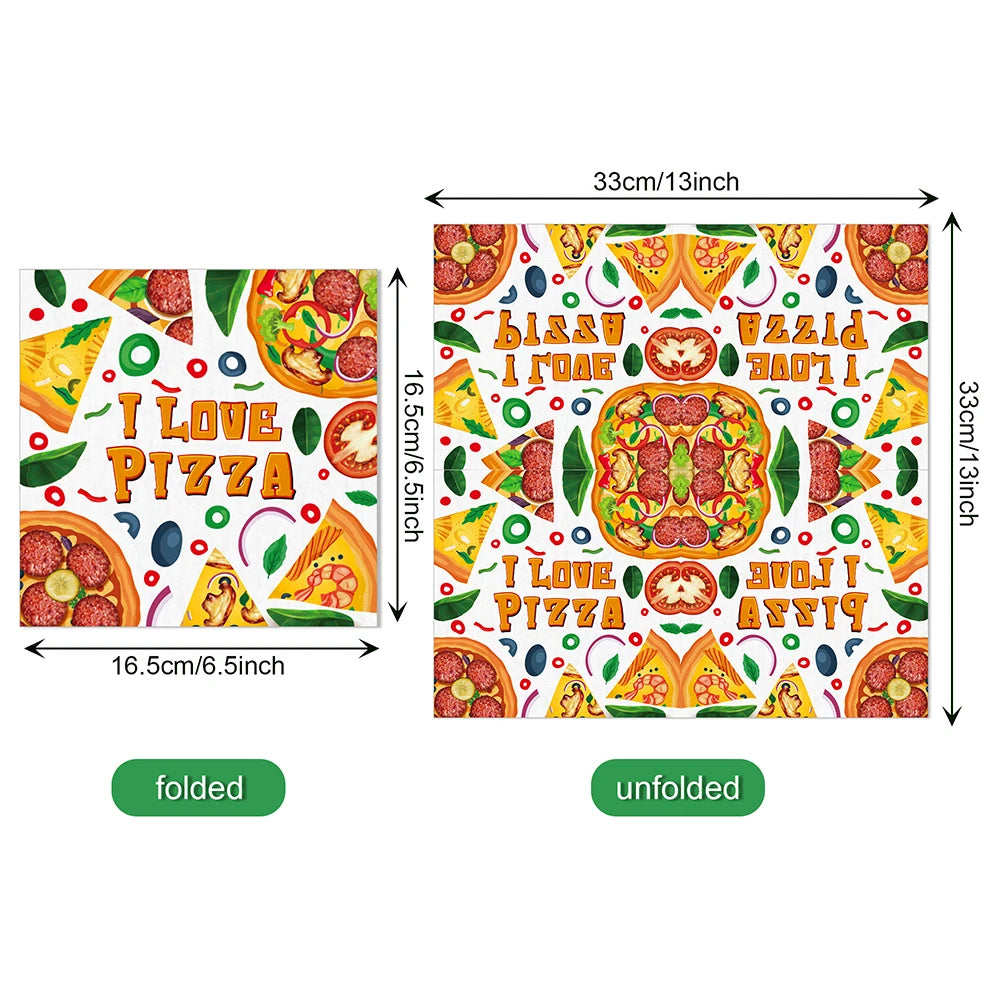 Pizza Party Paper Napkins – Disposable Cocktail Napkins 20/40/60 Disposable Party Napkins Babs