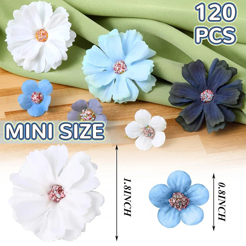 50–120 Pcs Silk Artificial Daisy Flower Heads – DIY Wreath Decor Artificial Flower Heads Babs