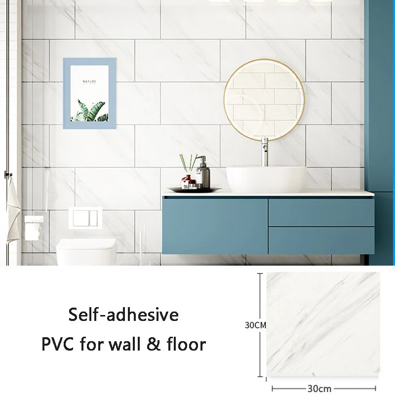 10pcs PVC Marble Tile Wall Stickers – Waterproof Self-Adhesive Decal Wall Tile Stickers Babs CLS-014 10pcs