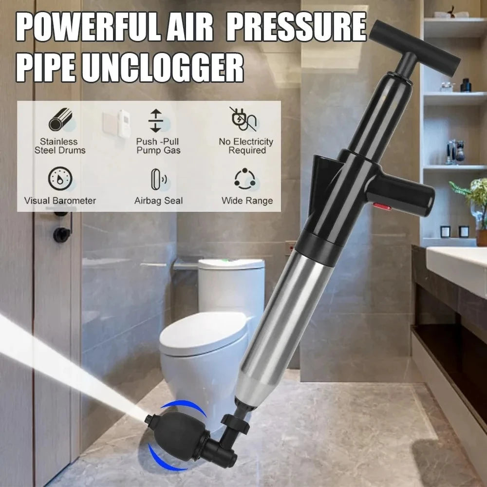 High Pressure Air Drain Plunger – Toilet, Sink & Bathtub Unclogger Air Drain Plunger Babs