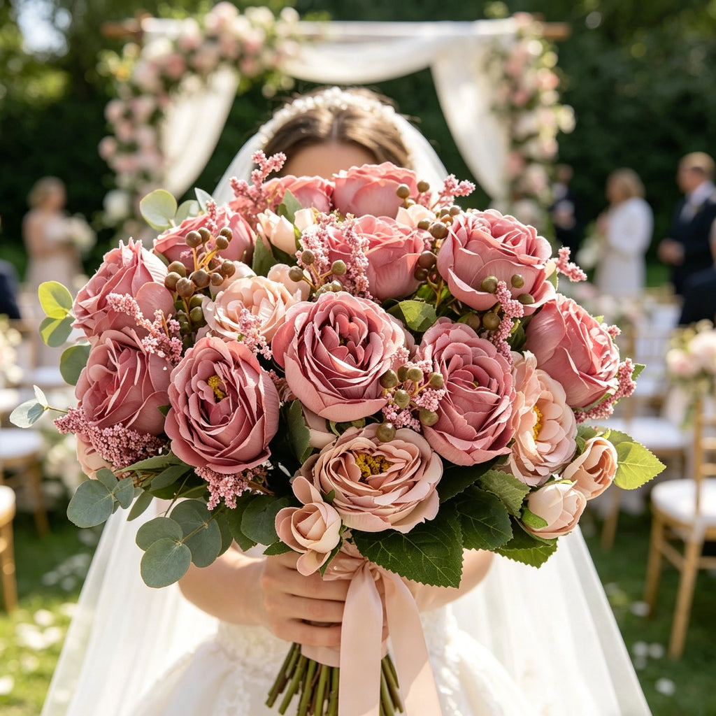 Silk Peony Artificial Flower Bouquet – Wedding & Home Decor Artificial Flower Bouquet Babs
