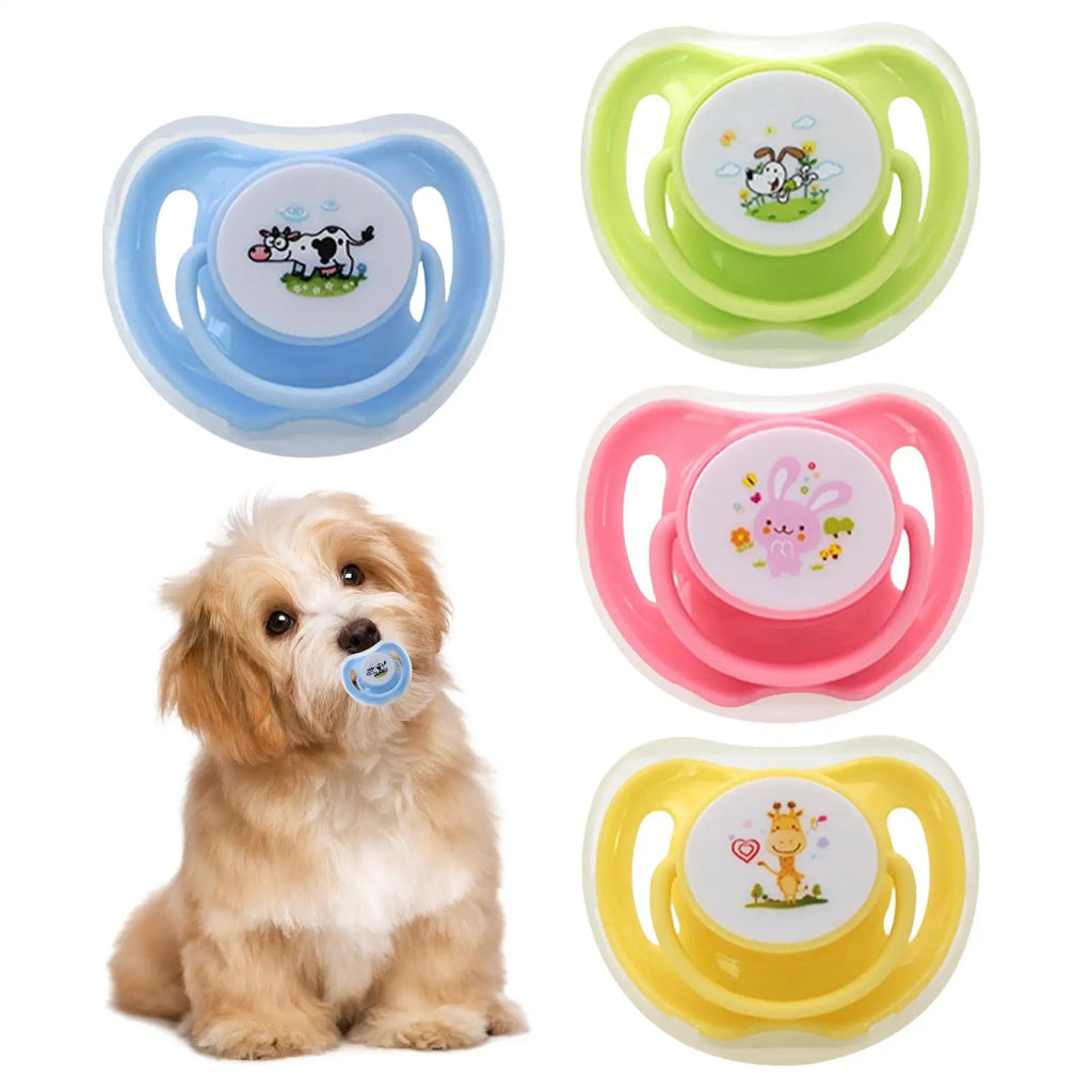 4-Pack Butterfly Silicone Pet Pacifiers for Kittens & Puppies Pet Chew Toy Babs