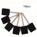 Assorted Foam Brush Set – Wood Handle for Acrylics & Crafts Foam Paint Brush Set Babs 10pcs