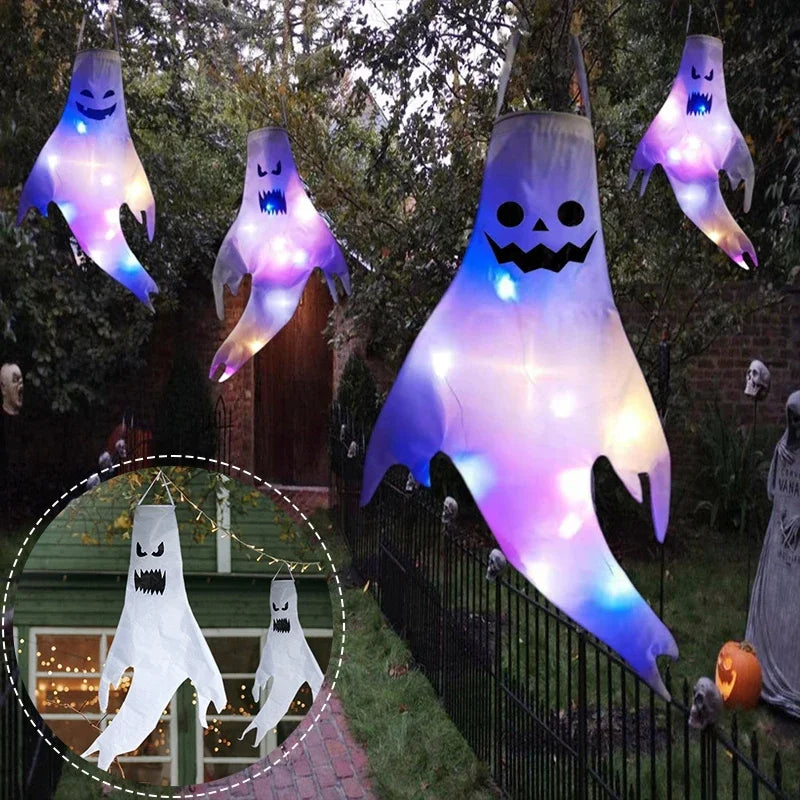 Halloween LED Floating Ghost Hanging Decoration – 1-4 Pack Halloween Ghost Decoration Babs