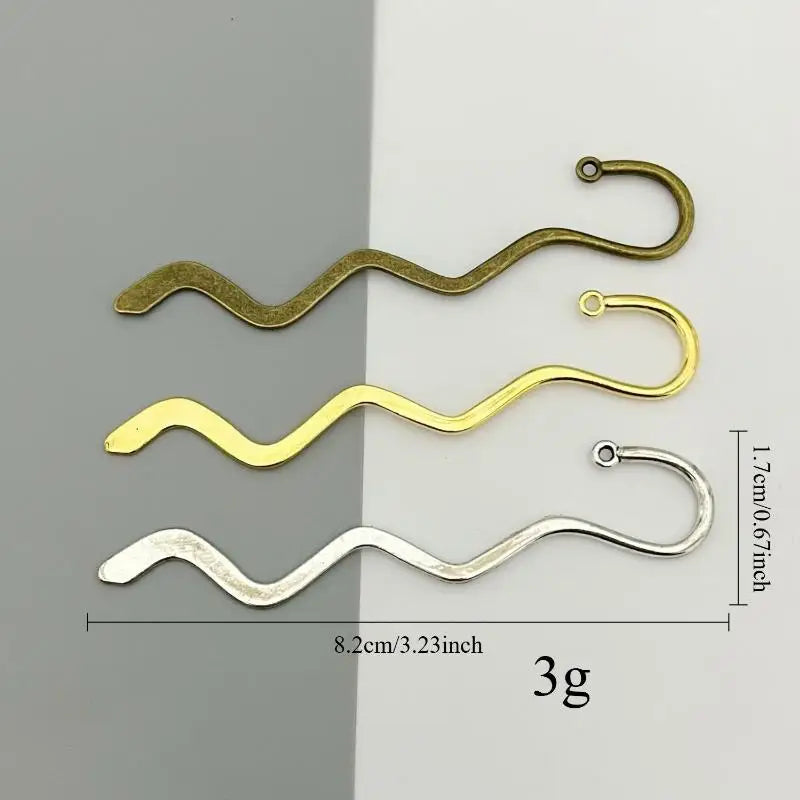 10Pcs Wave Metal Bookmarks – Retro Alloy Reading Accessories Metal Bookmark Set Babs
