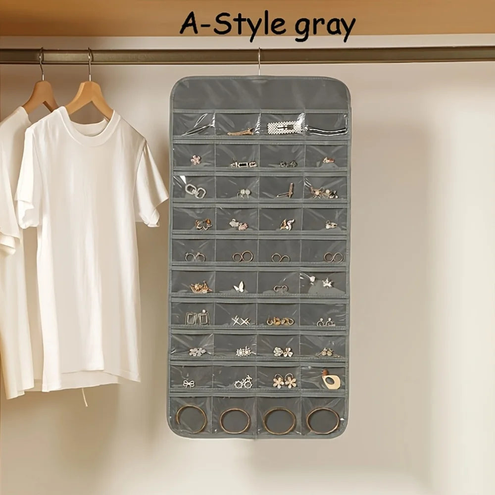 Double-Sided Hanging Jewelry Storage Bag – Foldable Organizer Jewelry Storage Bag Babs GRAY