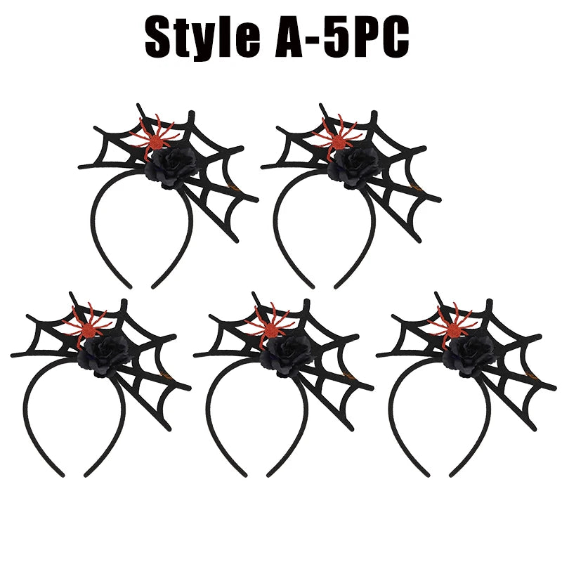 Halloween Spider Web Headband – Costume Hair Hoop Accessory Costume Headband Babs Style A-5PC