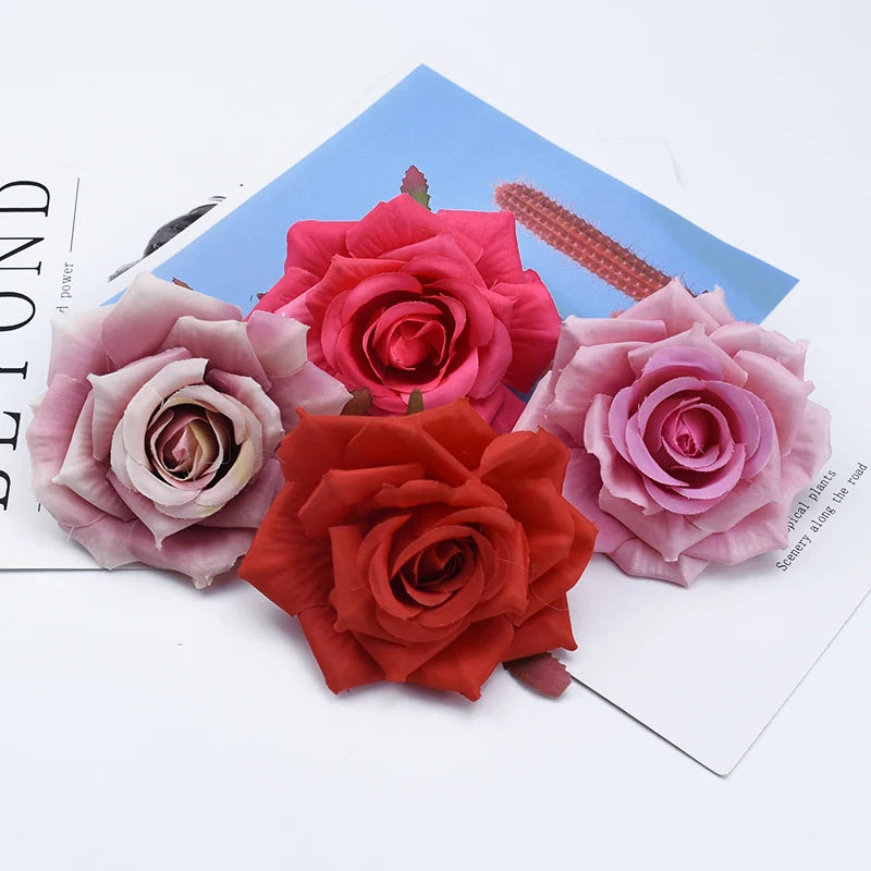 Silk Rose Artificial Flowers 5/10 Pcs – Wedding & Home Décor Artificial Silk Flowers Babs