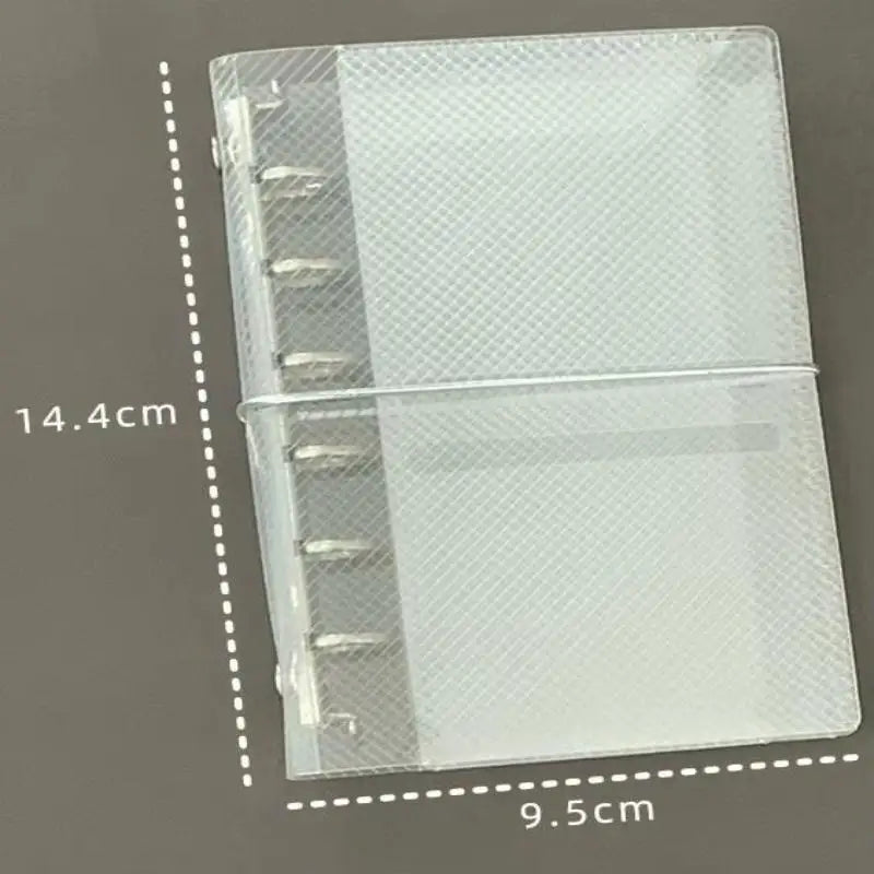 M5 A6 PP Three-Fold Loose Notebook Cover Mini Organizer Notebook Cover Babs A7 White