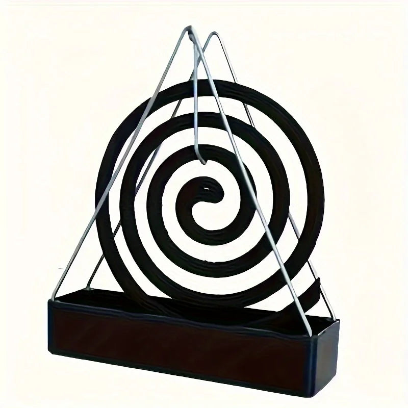 Triangular Mosquito Coil Holder – Metal Hanging Ash Collector Incense Coil Holder Babs black