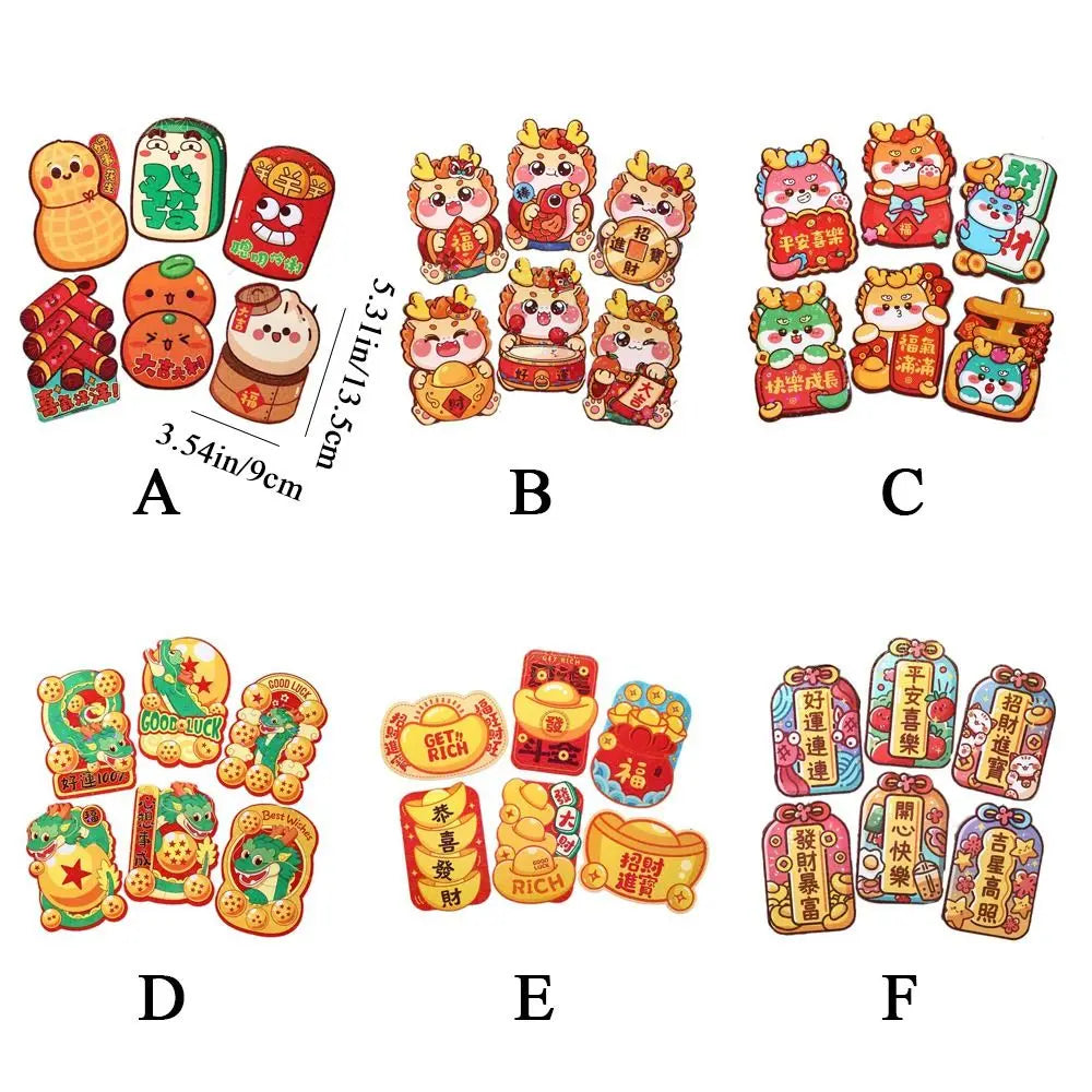 6-Pack Dragon Year Chinese Red Envelopes – Lucky Money Bags Red Envelopes Babs