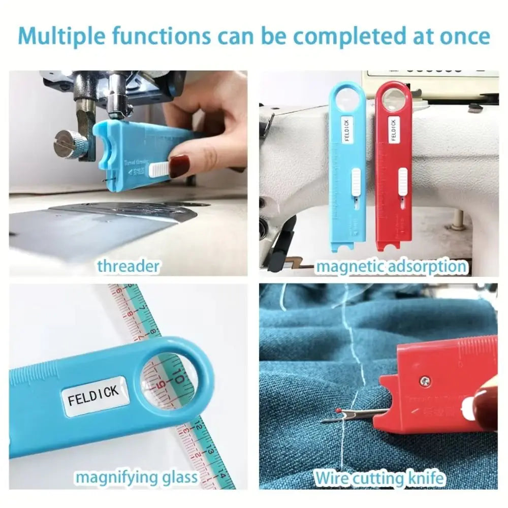 Automatic Needle Threader with Magnifier & Ruler | Sewing Tool Needle Threader Tool Babs