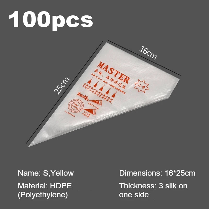 Disposable Piping Bags 50/100 Pcs – BPA-Free Cake Decorating Piping Bags Babs S 100pcs