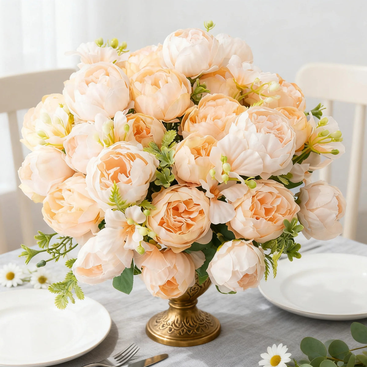 Silk Peony Rose Artificial Bouquet – Wedding & Home Decor Artificial Flower Bouquet Babs