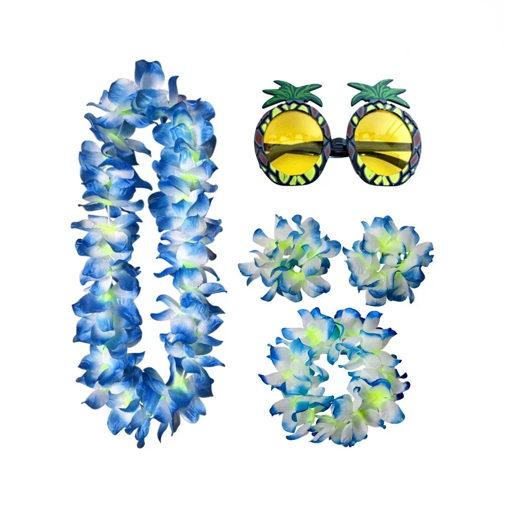 Hawaiian Luau Flower Headband Lei Wreath – Tropical Party Floral Party Headband Babs 5