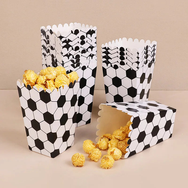 10pcs Football Soccer Party Popcorn Boxes – Kids Birthday Party Treat Boxes Babs
