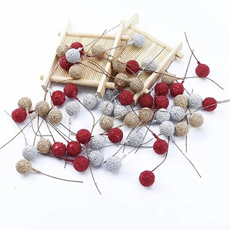 30/60Pcs Artificial Foam Cherry Stamens – Festive Home Décor Artificial Floral Decor Babs