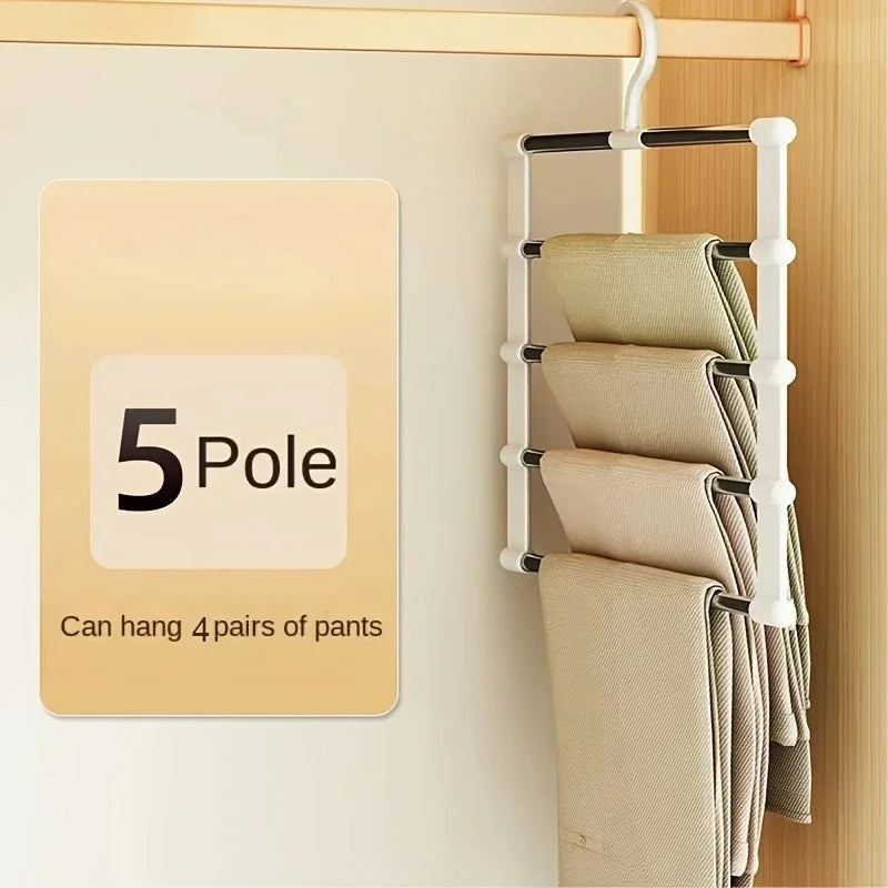 Multi-Layer Foldable Pants Hanger – Non-Slip Trouser Rack Pants Hanger Rack Babs 5 layers