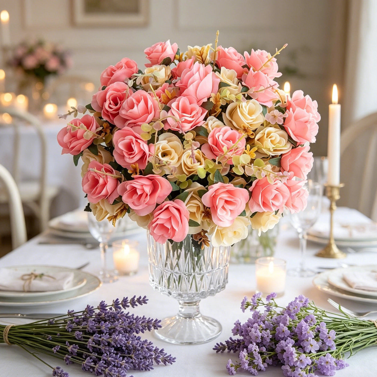 Silk Rose Artificial Flower Bouquet for Wedding & Home Décor Artificial Flower Bouquet Babs