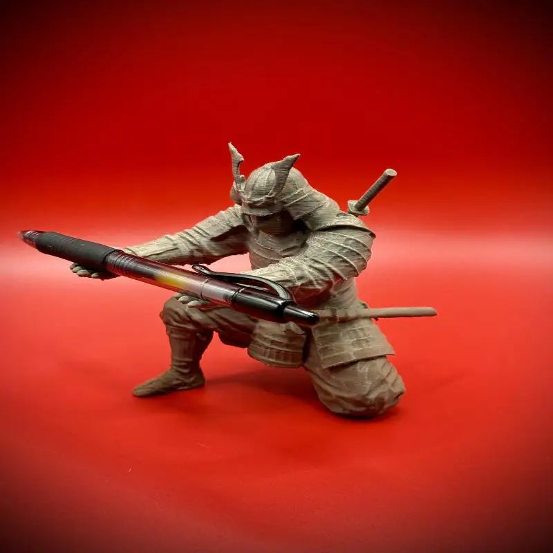Samurai Metal Pen Holder | Japanese Warrior Desk Organizer Decorative Pen Holder Babs