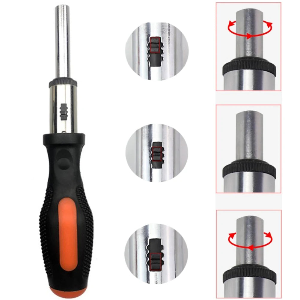 DAZZLEEX Ratchet Screwdriver Handle | 1/4" Bit Extension Tool Ratchet Screwdriver Handle Babs