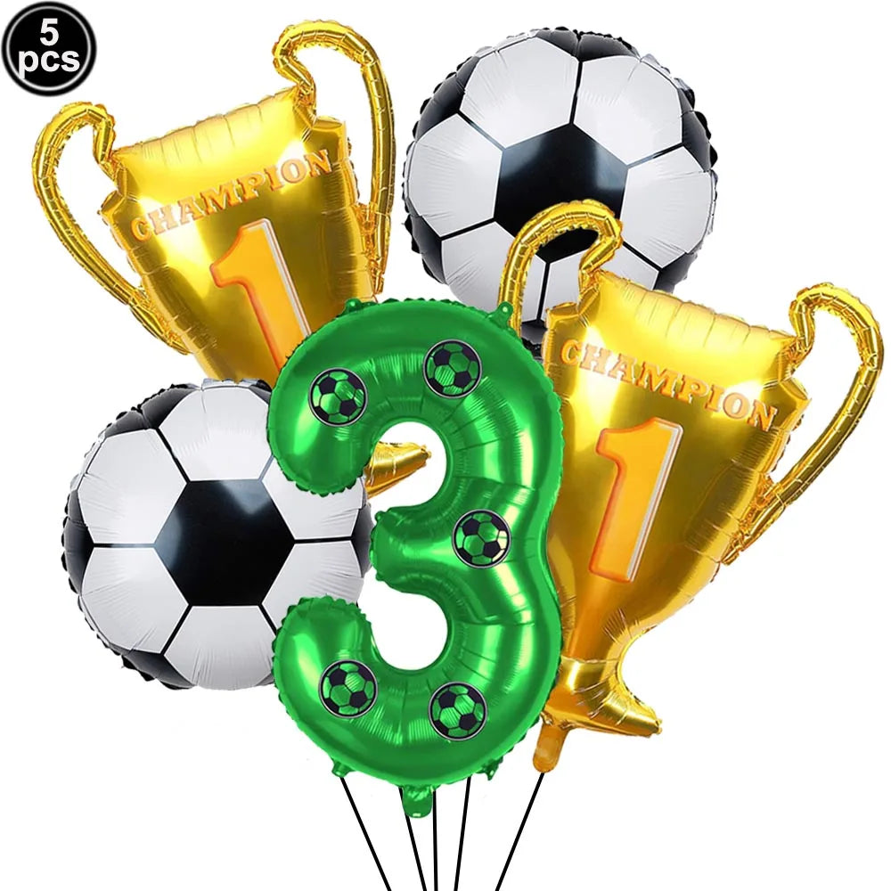 32" Soccer Football Foil Balloons Set – Birthday Party Decor Party Foil Balloons Babs AGATE As pictures show