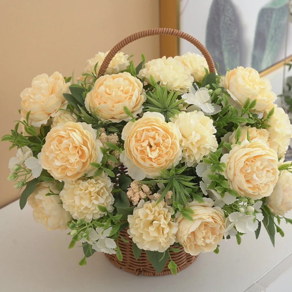 5-Fork Silk Artificial Flower Bouquet – Wedding & Home Decor Artificial Flower Bouquet Babs