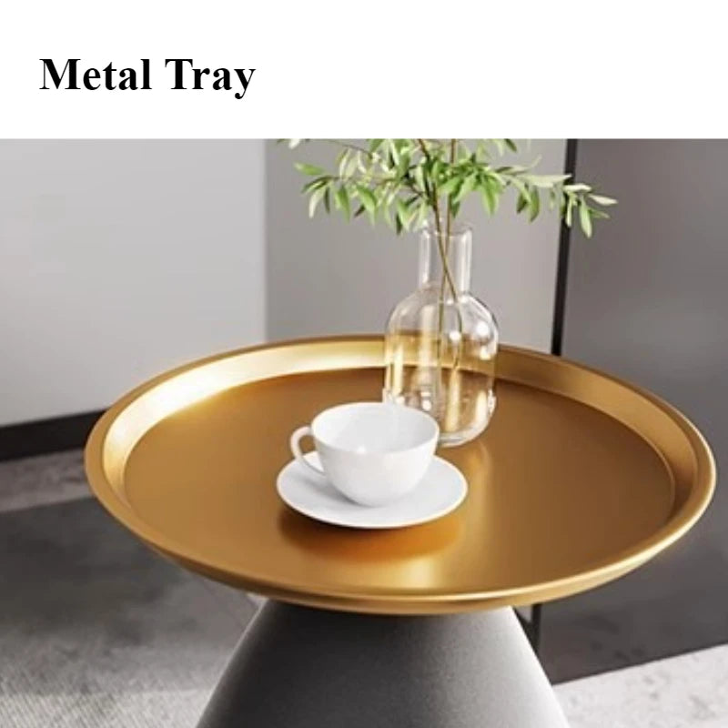 Nordic Round Coffee Table with Cat House & Storage | Modern Coffee Side Table Babs