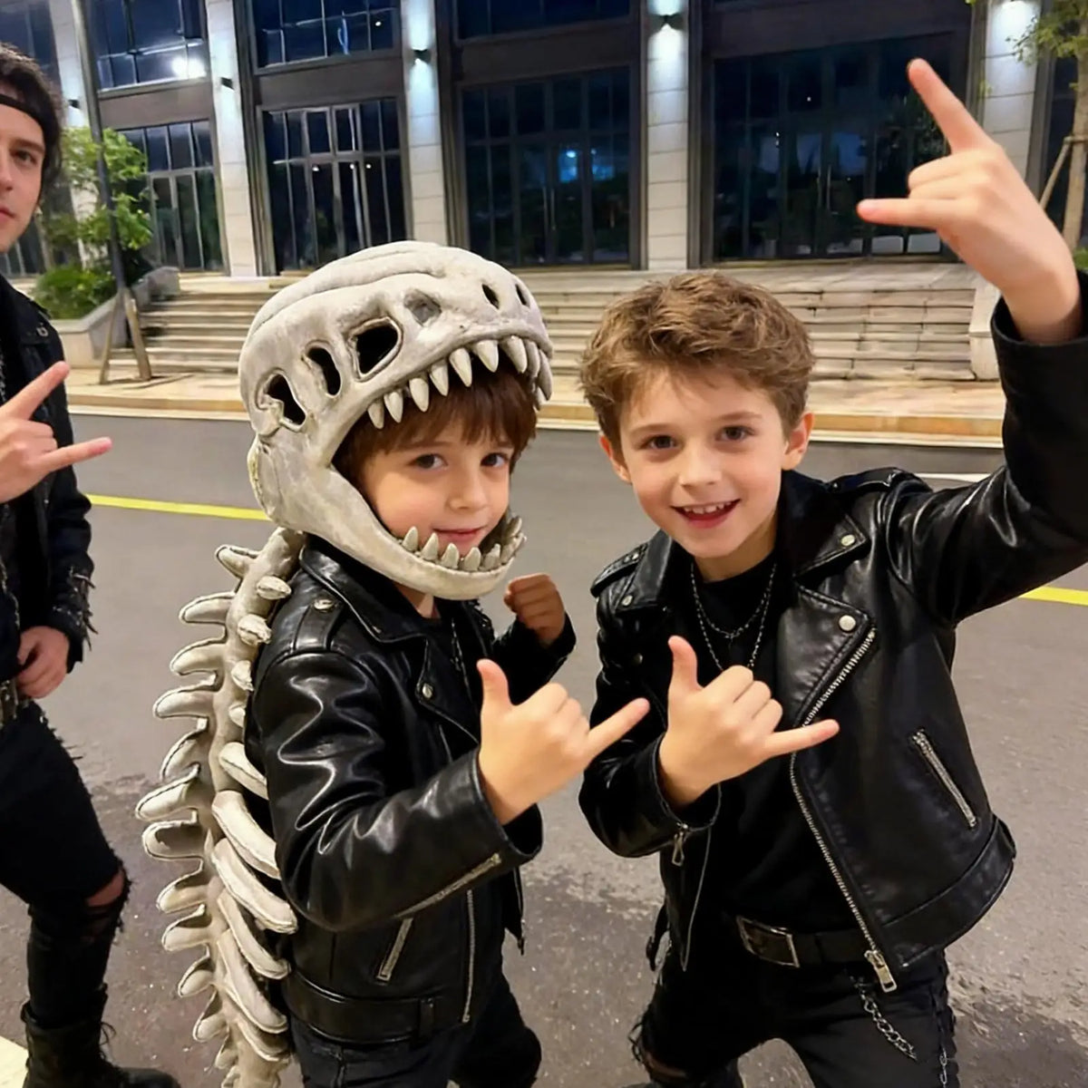 Dinosaur Skeleton Plush Costume – Kids & Adults Halloween Cosplay Halloween Costume Babs