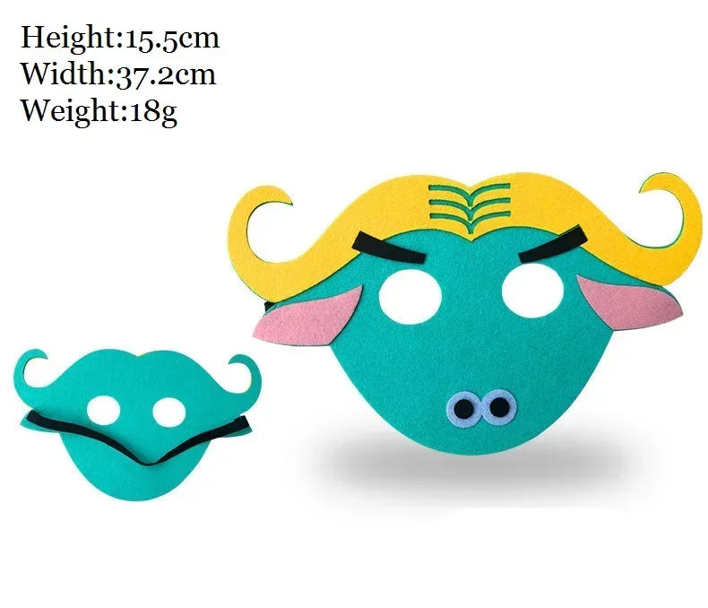 Kids Animal Felt Masks – Birthday, Cosplay & Forest Party Favors Kids Party Masks Babs cattle