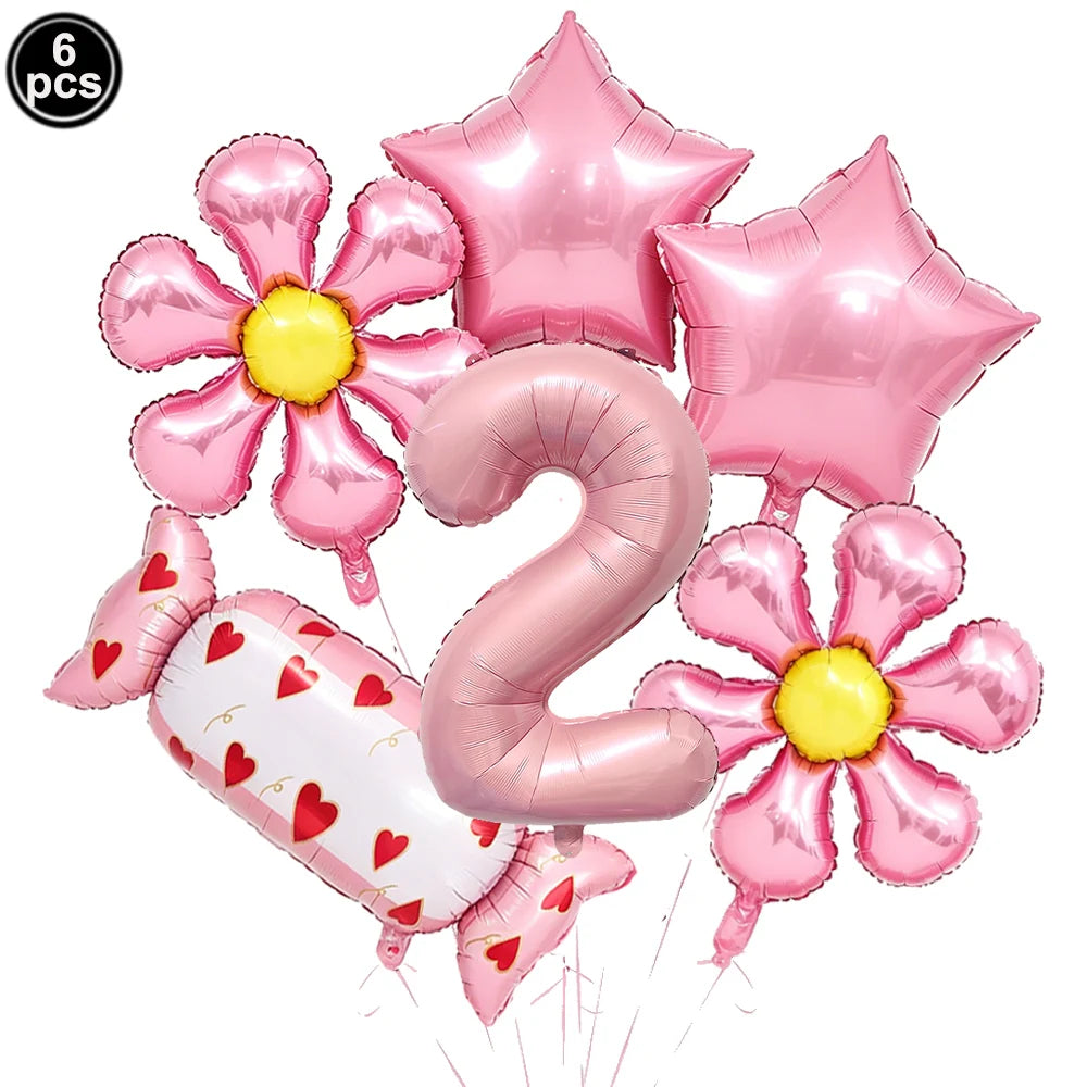 6pc Candy Lollipop Foil Balloon Set – Birthday & Party Décor Party Foil Balloons Babs Camouflage As pictures show