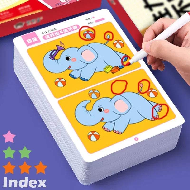 64pcs Montessori Error-Finding Game Cards for Kids | Reusable Educational Game Cards Babs