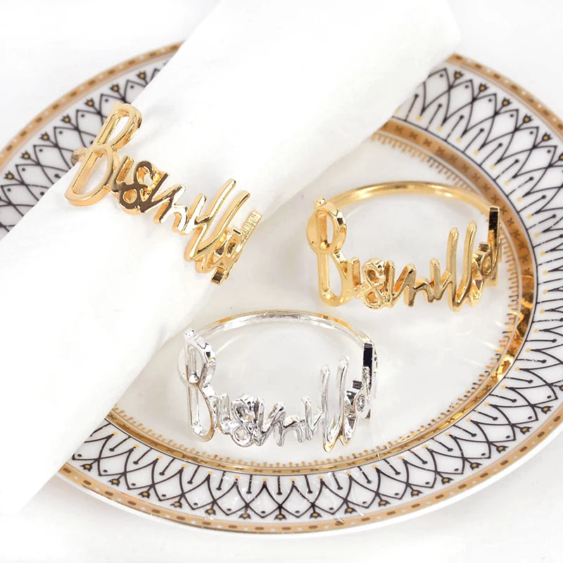 Bismillah Napkin Rings Eid Mubarak Ramadan Table Decor 2/4/6Pcs Napkin Rings Babs Mix 4pcs