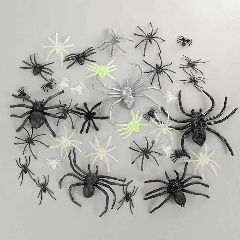 Halloween Plastic Spider Bat Bug Set – Scary Party Props Halloween Trick Props Babs
