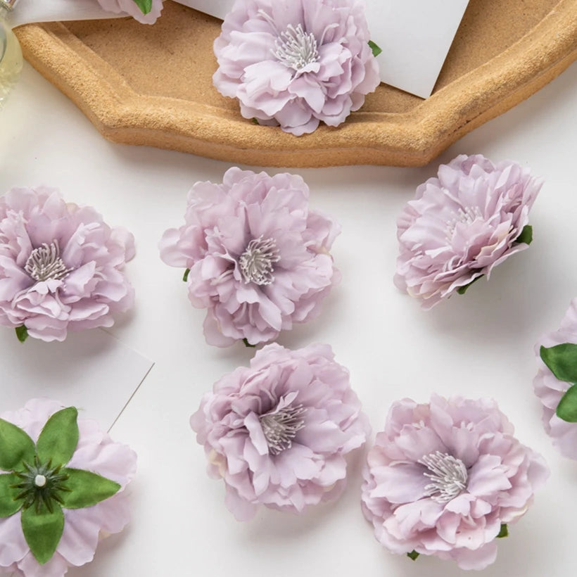Silk Peony Artificial Flower Heads 10/30pcs – Wedding & DIY Decor Artificial Silk Flowers Babs