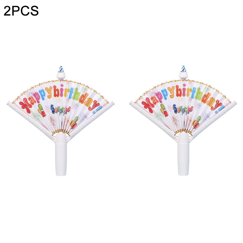 Surprise Fan Birthday Candles – Kids Cake Topper, 1/2/3pcs Birthday Cake Candles Babs 2pcs