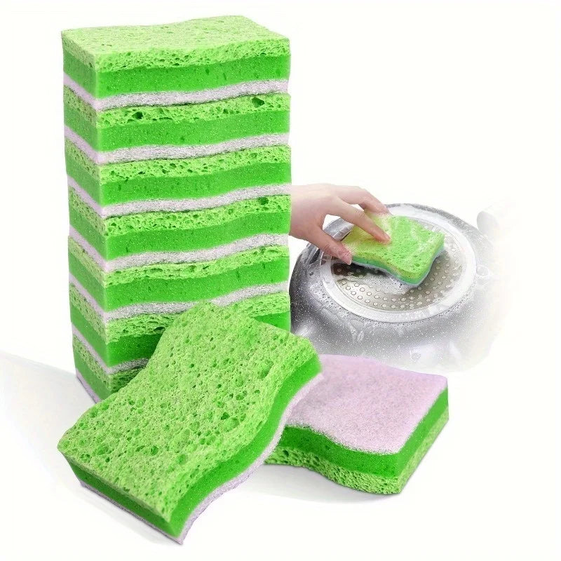 Non-Scratch Wood Pulp Cotton Scrub Sponge – Double-Side Design Dishwashing Scrub Sponge Babs