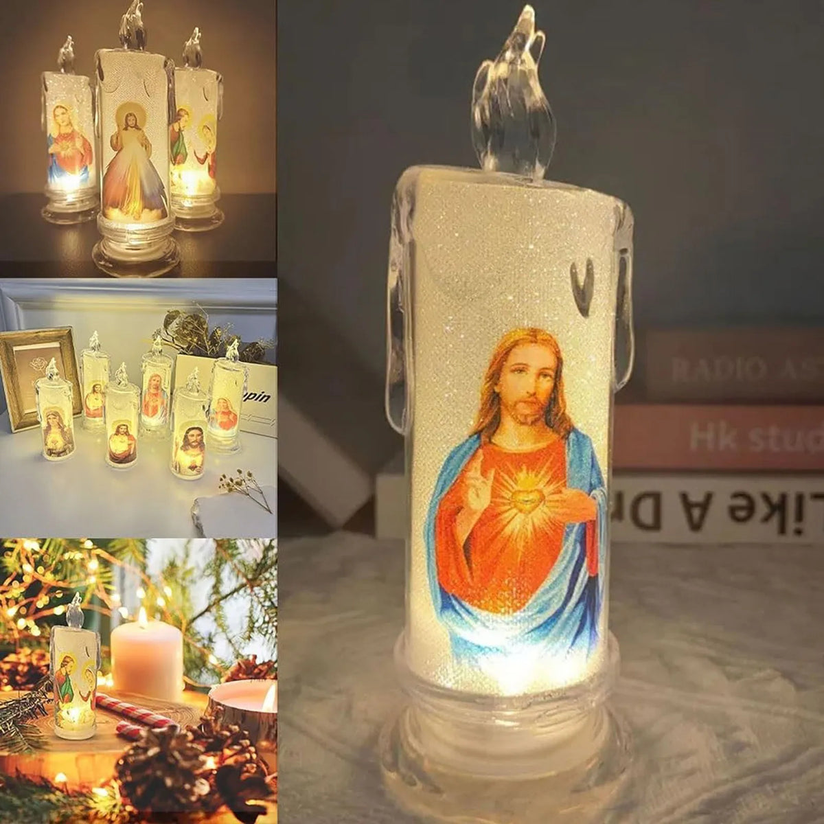 LED Flameless Religious Prayer Candles – Catholic Devotional Décor Flameless Prayer Candle Babs
