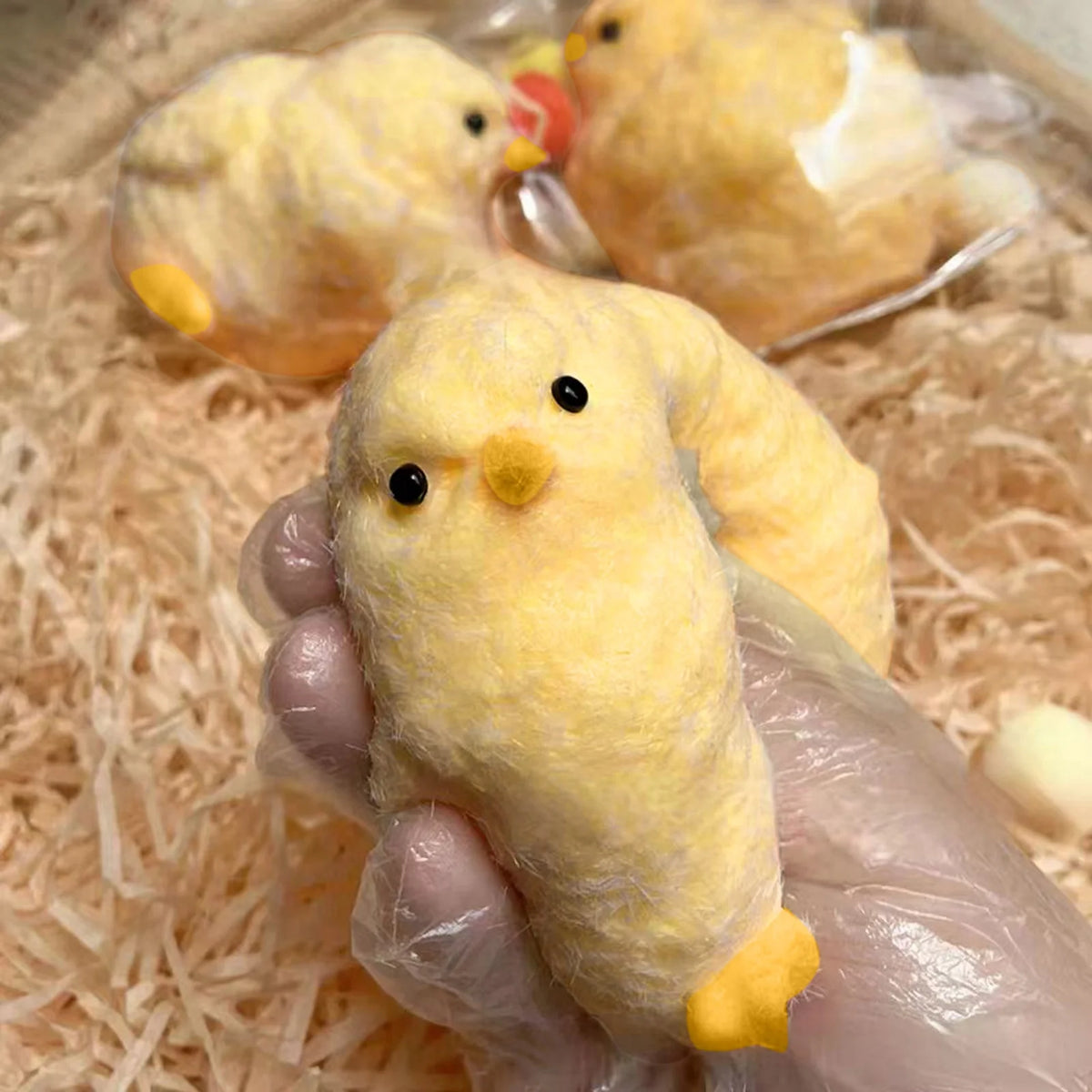 Handmade Chicken Squishy Toy – Cute Chick Fidget Squeeze Gift Squishy Fidget Toy Babs yellow One Size