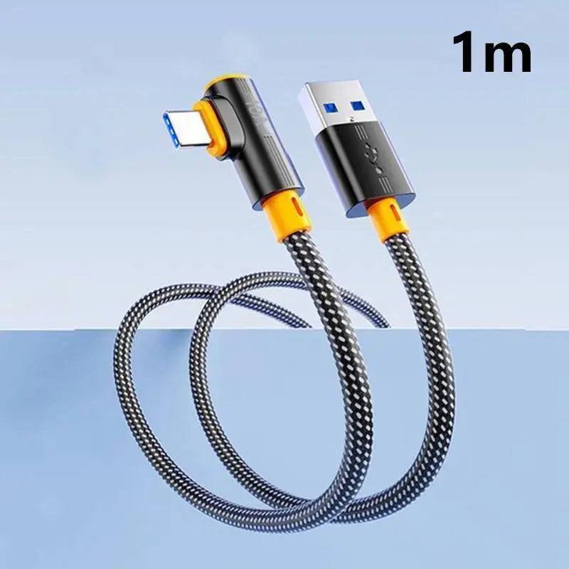240W USB-A to USB-C 90° Elbow Fast Charging Cable 1M–2M USB-C Charging Cable Babs A1
