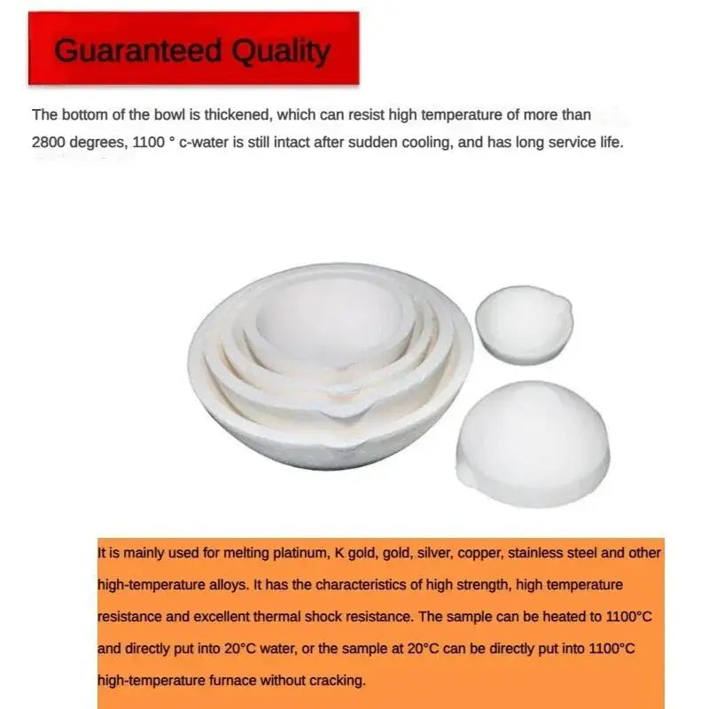 Quartz Bowl Crucible 5g–200g | Gold & Silver Melting Tool Jewelry Melting Crucible Babs
