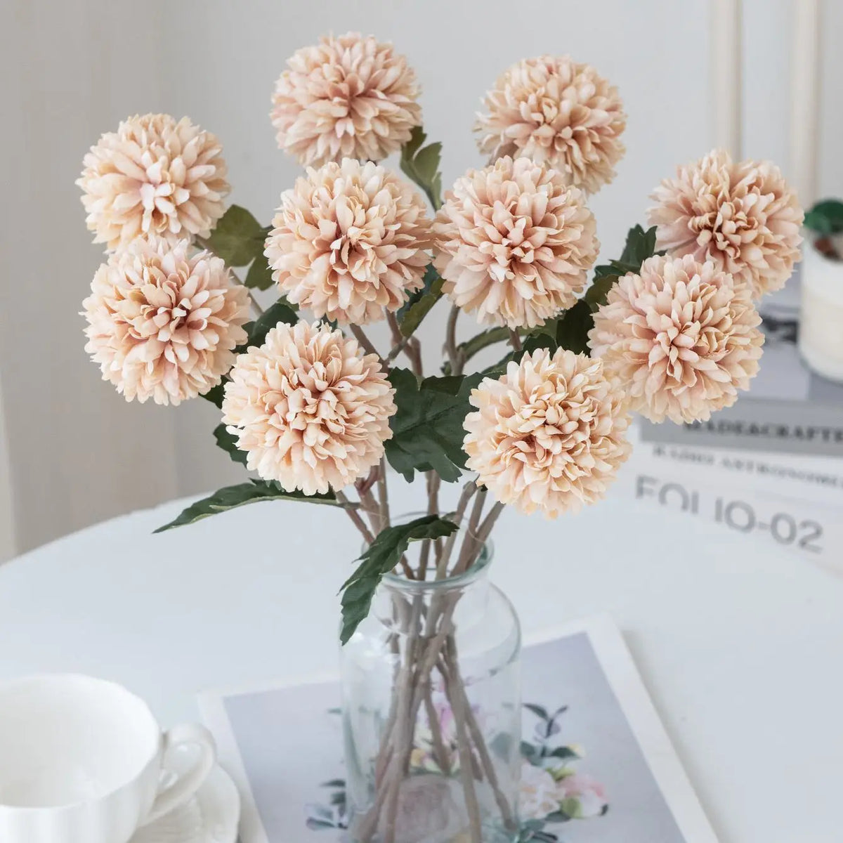 Silk Ball Chrysanthemum Artificial Flowers for Wedding & Home Artificial Silk Flowers Babs