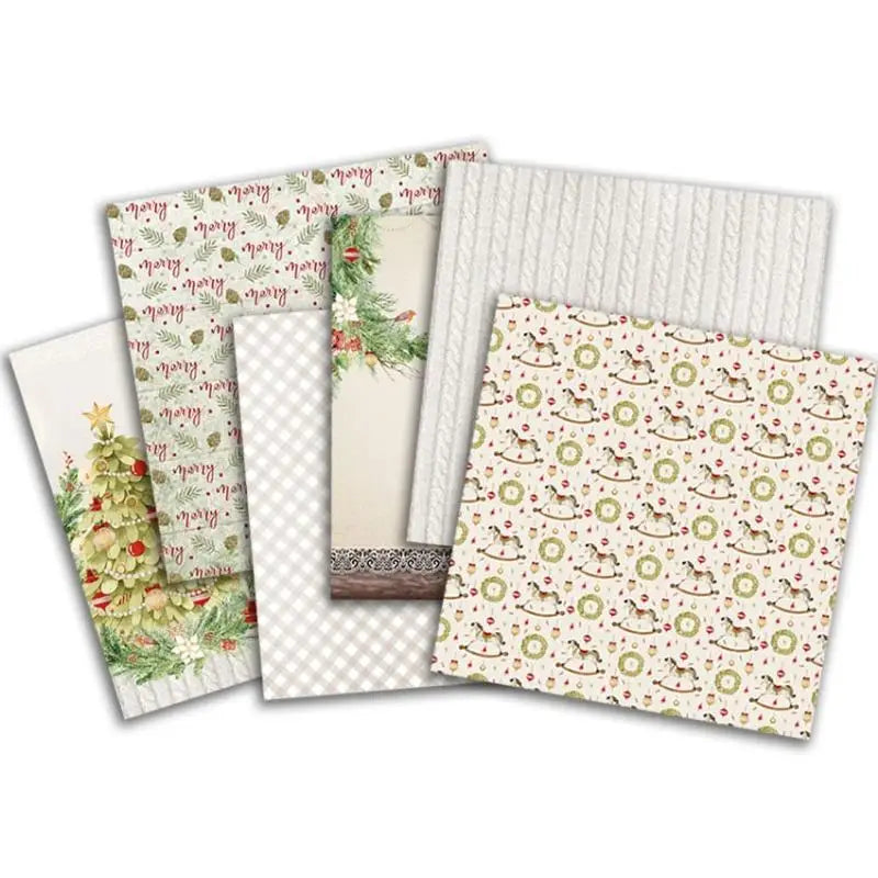 Christmas Scrapbook Paper Pad 6x6" 24pcs Vintage Cardmaking Scrapbook Paper Pad Babs