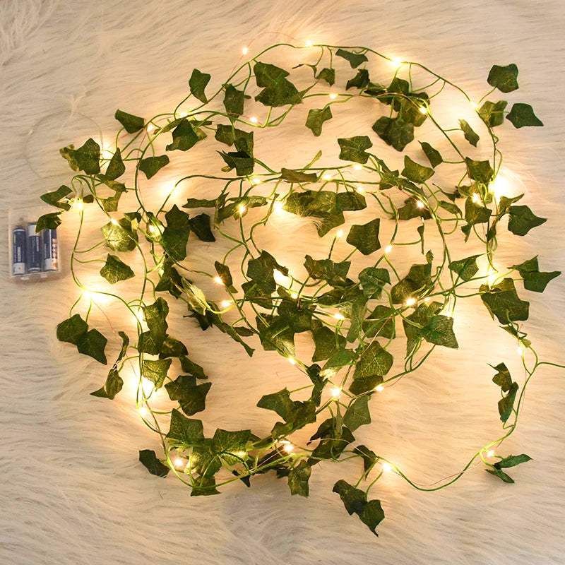 Artificial Ivy Vine Fairy Light Garland | Green Leaf String Lights Fairy Light Garland Babs