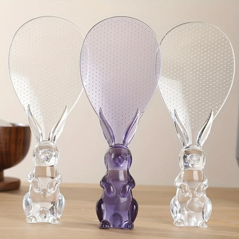 Transparent Crystal Rabbit Rice Spoon – Cute Cartoon Shovel Kitchen Rice Spoon Babs