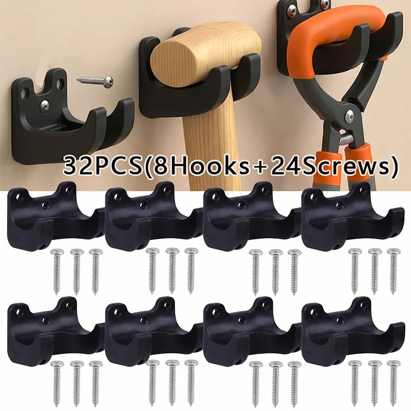 Wall Mounted Garden Tool Storage Rack with Hooks & Screws Tool Storage Rack Babs