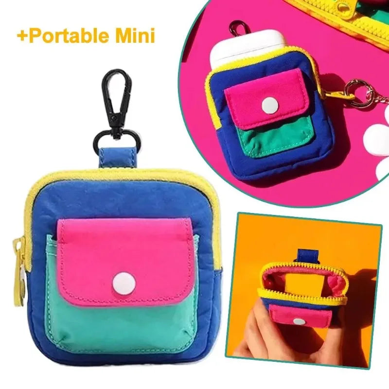 Mini Zipper Coin Purse Keychain – Cute Dopamine Color Wallet Mini Coin Purse Babs