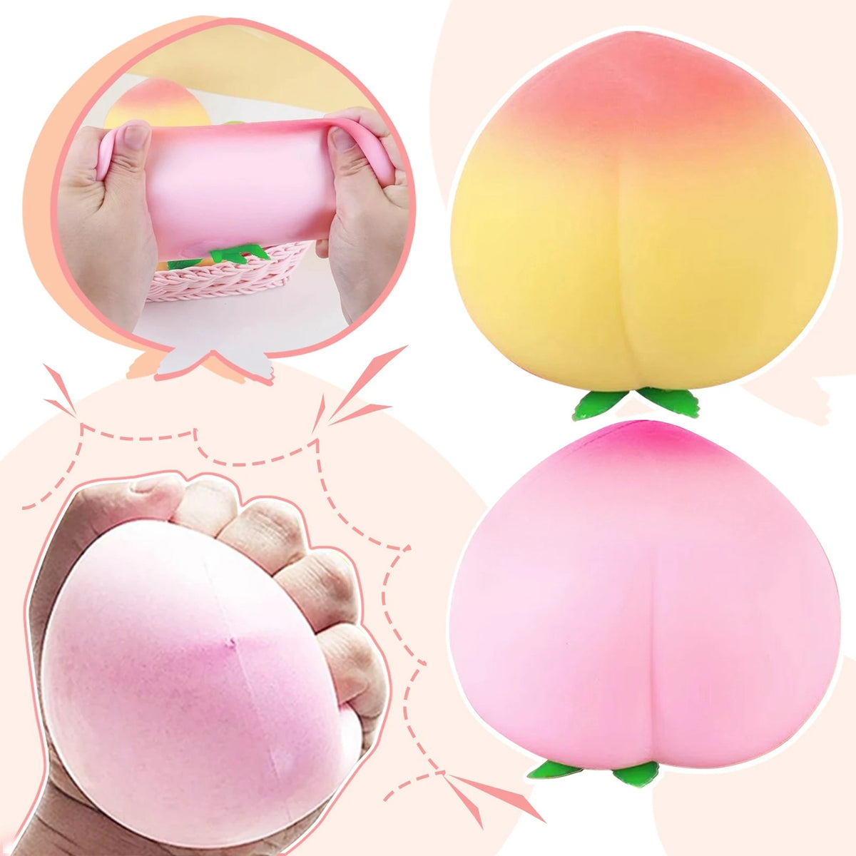 Kawaii Peach Squishy Slow Rising Fidget Toy | Fun Squishies Gift Squishy Fidget Toy Babs