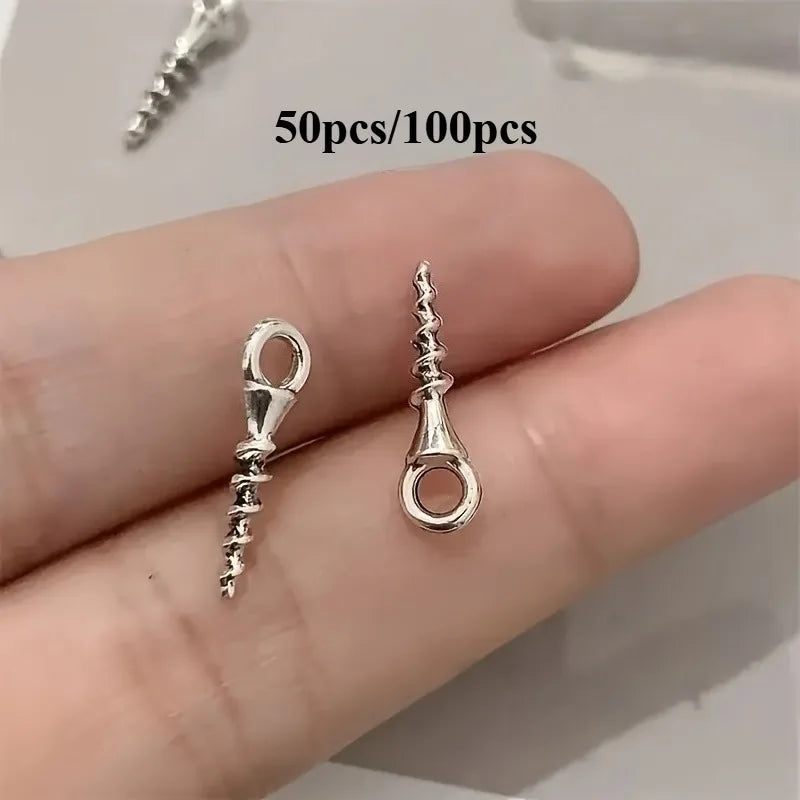 100 Mini Aluminum Eye Screws M2*3 for Wood, Walls & DIY Eye Screws Babs