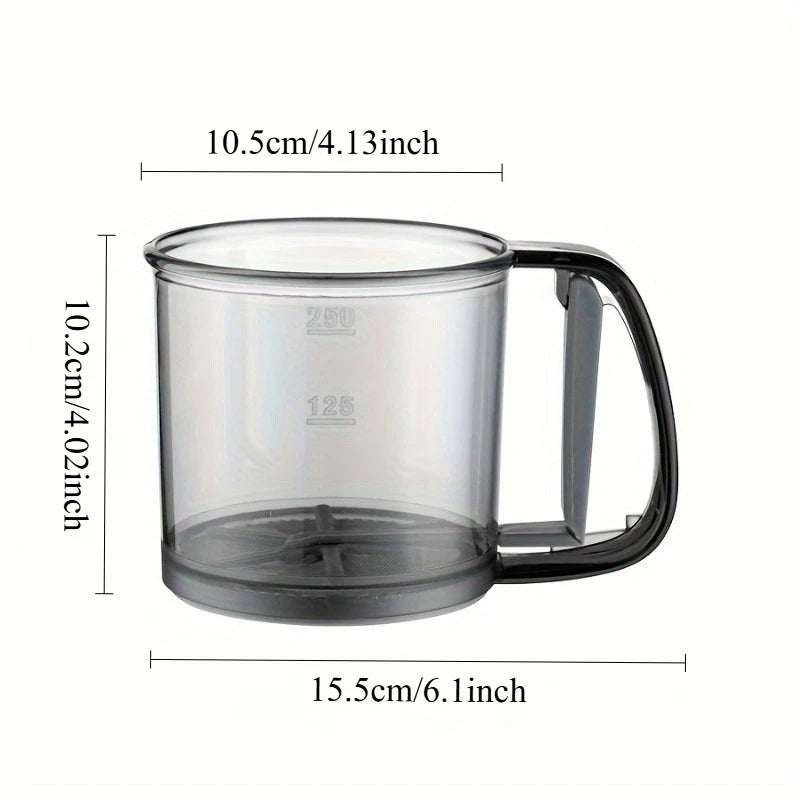 Transparent Semi-Automatic Handheld Flour Sieve Baking Tool Handheld Flour Sieve Babs 1pc